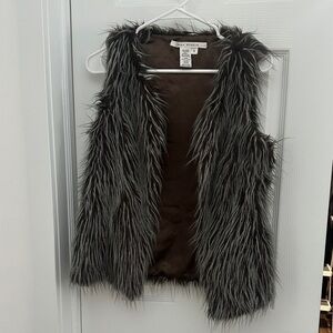 Max Studio Brown Faux Fur Vest